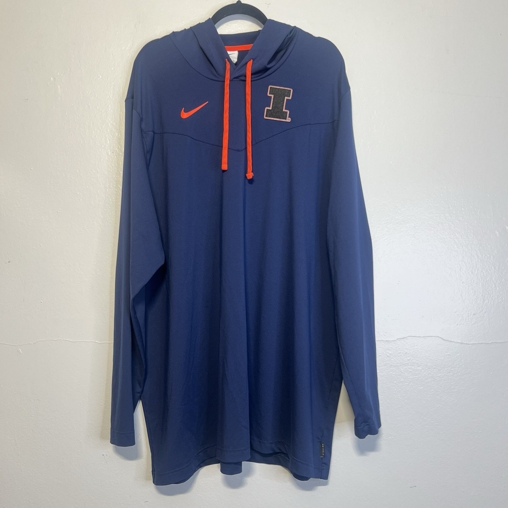 Nike Illinois Fighting Illini Pull On Hoodie Sweater Men‎ Plus Size 3XL